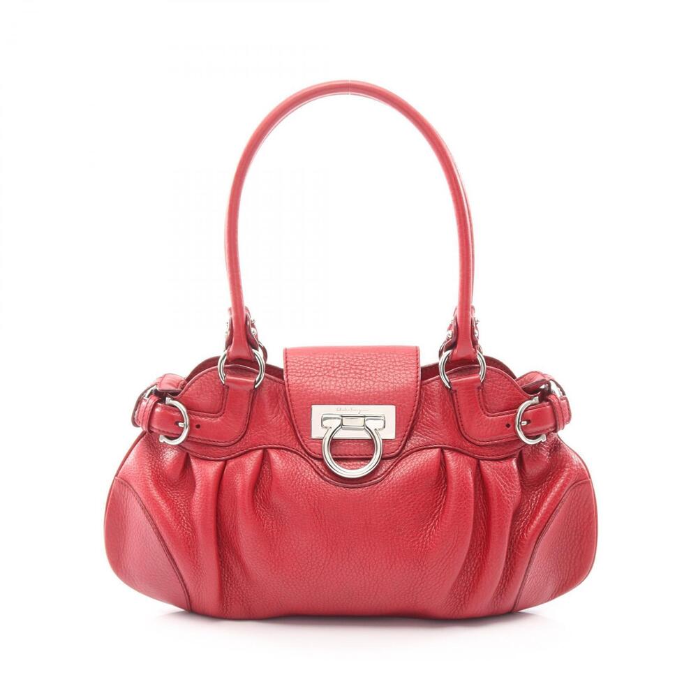 Salvatore Ferragamo Marissa Gancini Leather Shoulder Bag Red
